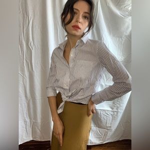 Madewell Cropped Stripe Tie button down